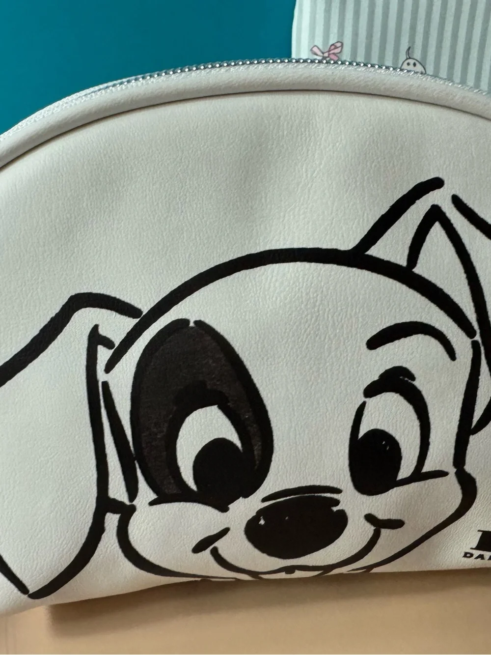 Disney 101 Dalmatians White Paw Print Dog Travel Pouch x 2 Cosmetic  bags